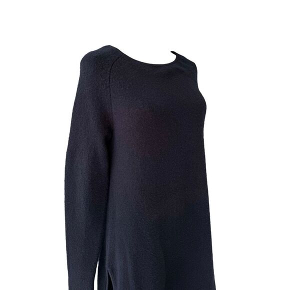 TOMMY HILFIGER NWT long crew neck in Navy Bouclé Size S - Picture 2 of 9